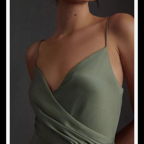 ANTHROPOLOGIE BHLDN Freya Satin Charmeuse Sleeveless Cocktail Dress Women’s 6 - Picture 4 of 11